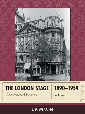 cover image of The London Stage 1890-1959